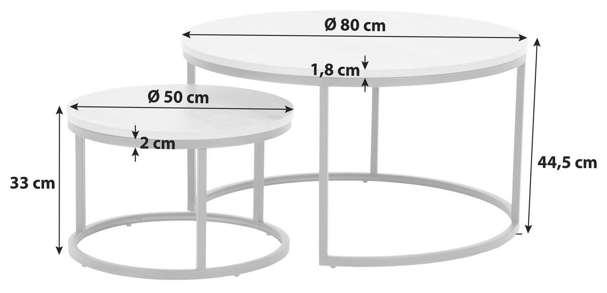 COUCHTISCH Spiro rund Schwarz  - Schwarz, Design, Holzwerkstoff/Metall (80/45/80cm) - MID.YOU