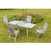 GARTENTISCH 120/90/75 cm  - Silberfarben, KONVENTIONELL, Glas/Metall (120/90/75cm) - Gardenson