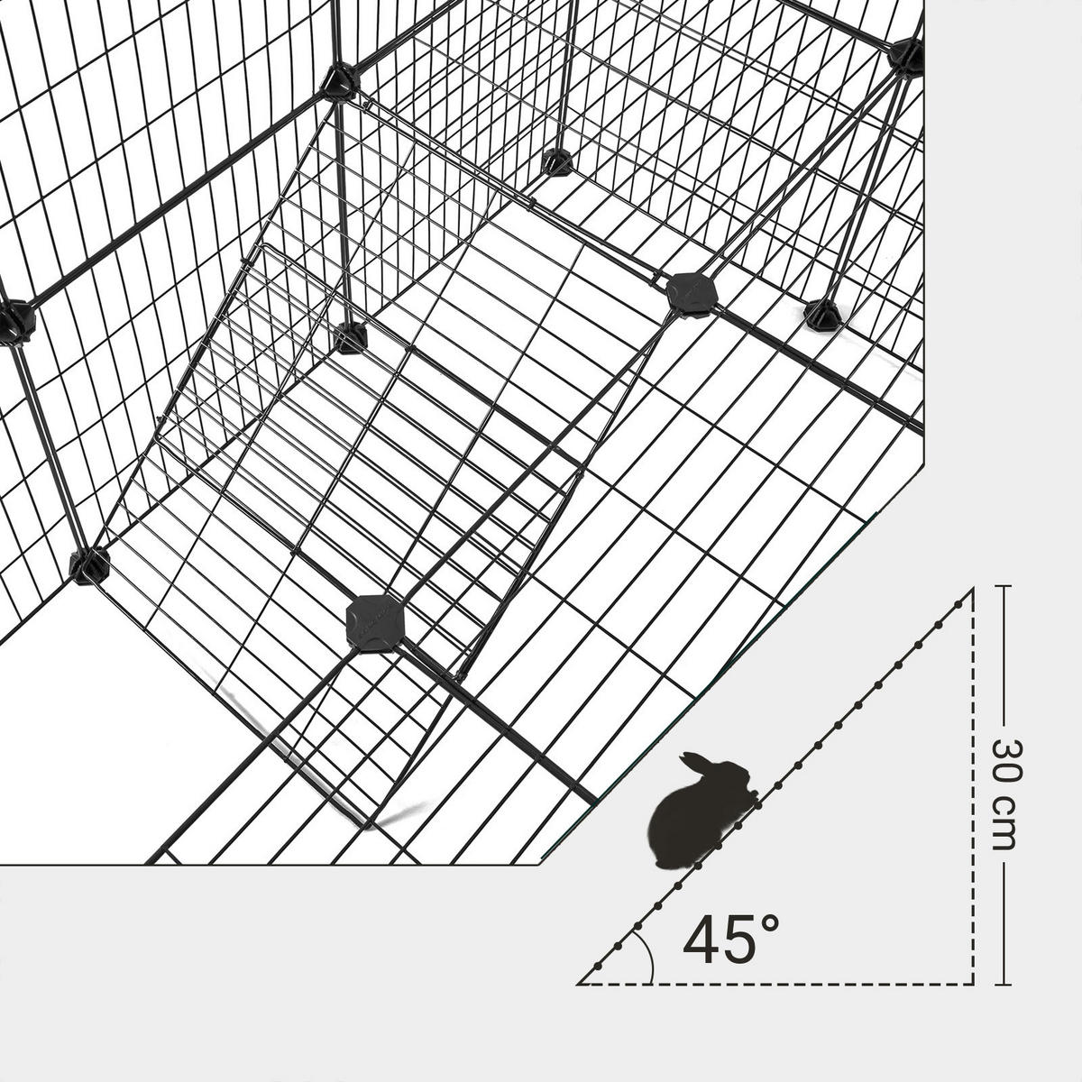 HEIMTIERGEHEGE - Schwarz, Basics, Kunststoff/Metall (143/71/73cm)