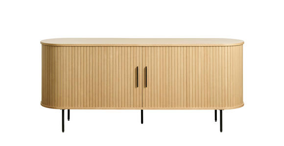 SIDEBOARD Eichefarben 180/76/45 cm - Eichefarben/Schwarz, Trend, Holz/Holzwerkstoff (180/76/45cm) - Xora