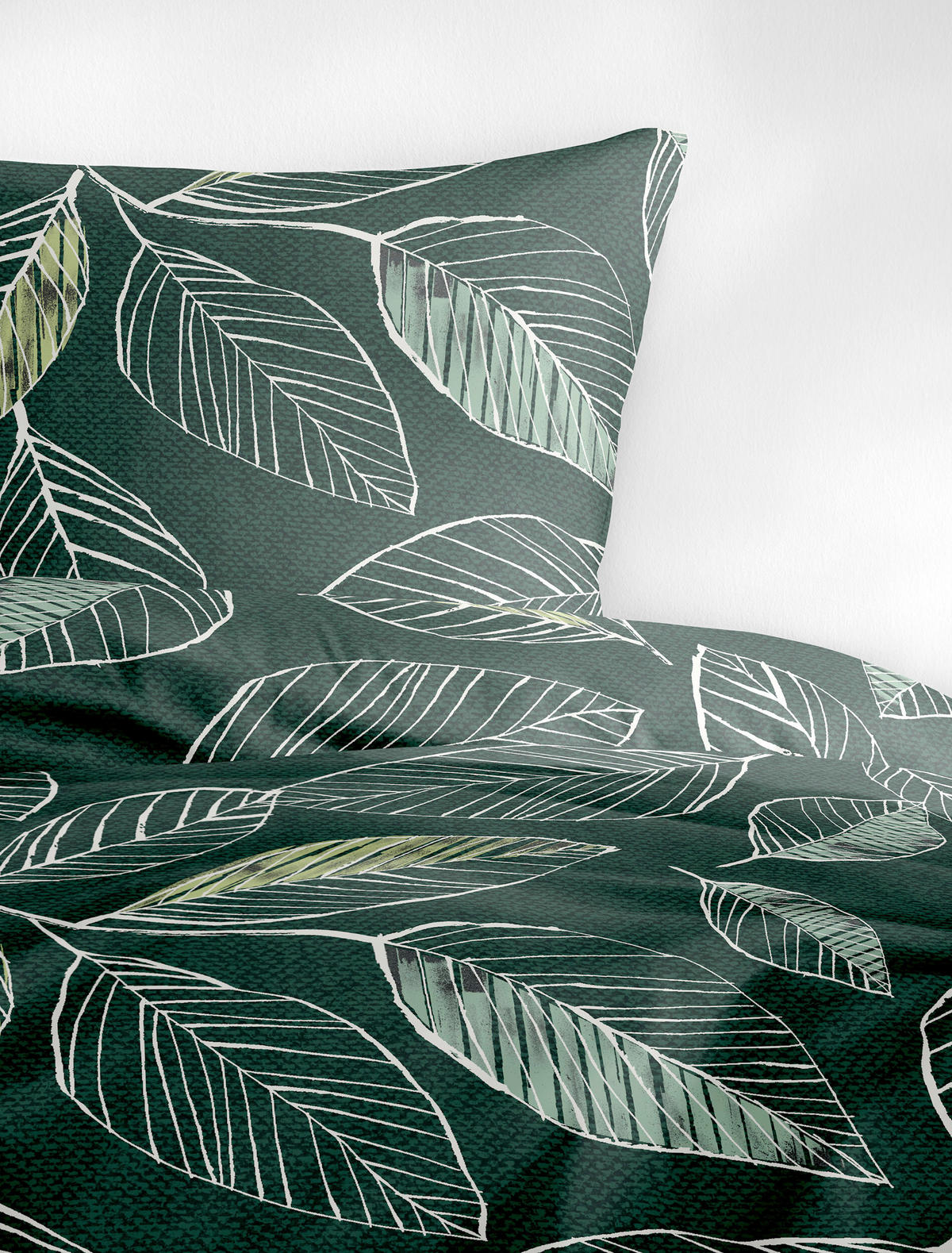 BETTWÄSCHE 2-teilig Biber 155/220 cm  - Grün, Design, Textil (155/220cm) - Bierbaum