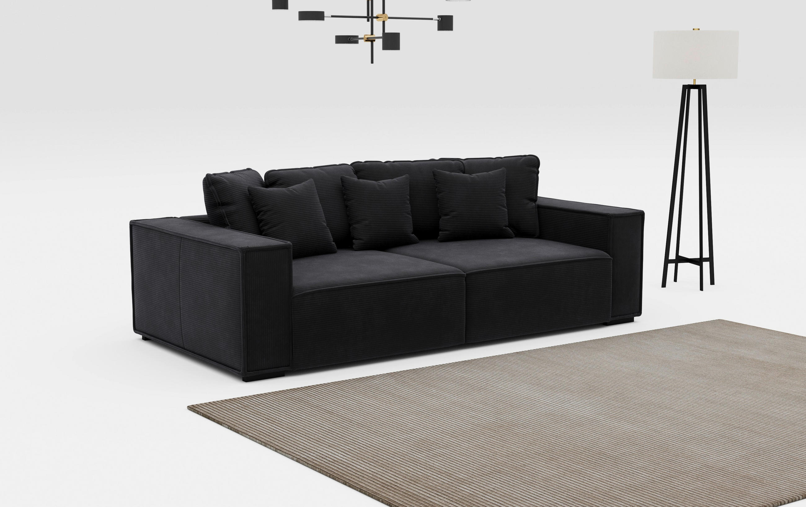 BIGSOFA Mikrofaser Dunkelbraun  - Dunkelbraun, MODERN, Kunststoff/Textil (244/62/117cm) - MID.YOU