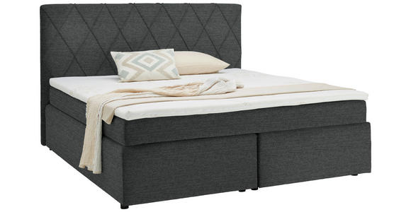 BOXSPRINGBETT 160/200 cm  in Anthrazit  - Anthrazit/Schwarz, Design, Holzwerkstoff/Kunststoff (160/200cm) - Xora