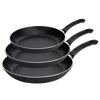 SADA PÁNVÍ, 3dílné, 20+24+28 cm  - černá, Basics, kov (20+24+28cm) - Ballarini