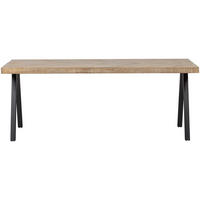 ESSTISCH Mangoholz massiv rechteckig Eichefarben  - Eichefarben/Schwarz, Design, Holz/Metall (180/90/75cm) - Livetastic