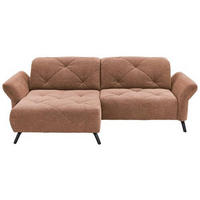 ECKSOFA in Webstoff Kupferfarben  - Schwarz/Kupferfarben, Design, Textil/Metall (173/244cm) - Moderano