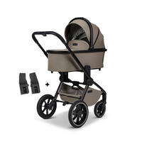 KOMBINIRANA DJEČJA KOLICA  Resea+  - boje blata/crna, Basics, tekstil (98.5/58/122cm) - Moon