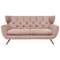 CHESTERFIELD-SOFA Cord Rosa  - Schwarz/Rosa, MODERN, Textil/Metall (160/94/95cm) - Pure Home Lifestyle