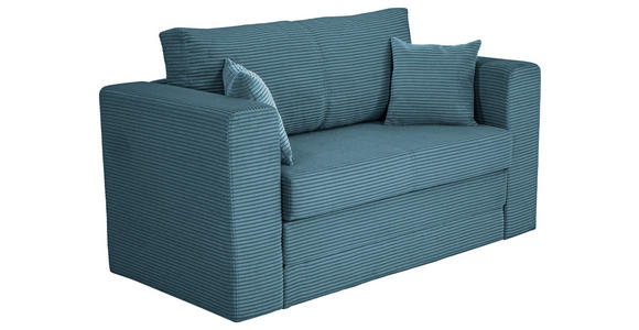 JUGEND- UND KINDERSOFA Cord Türkis  - Türkis/Schwarz, KONVENTIONELL, Textil (136/78/72cm) - Xora