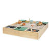 SANDKASTEN 135/125/20 cm  - Naturfarben/Grün, Basics, Holz (135/125/20cm) - MUDDY BUDDY