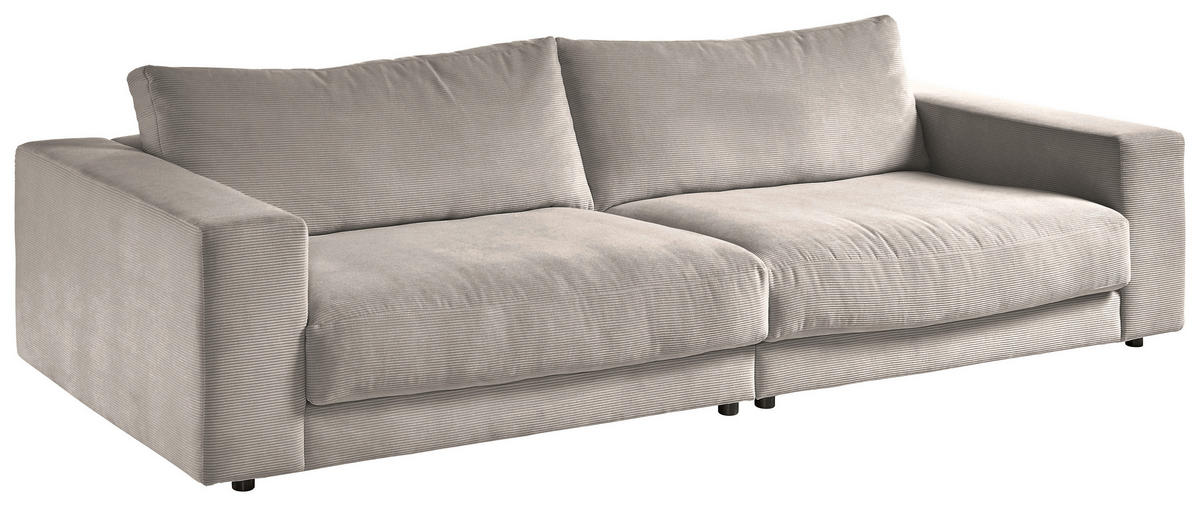 3-SITZER-SOFA in Feincord Beige  - Beige/Schwarz, Design, Kunststoff/Textil (290/86/127cm) - Lomoco