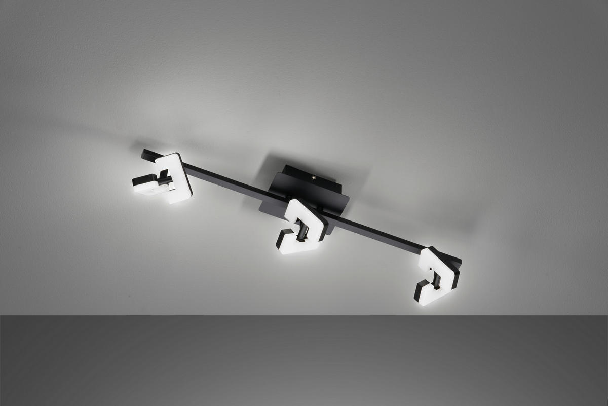 STROPNÍ BODOVÉ SVÍTIDLO, 60/9,5/13 cm - černá, Design, kov/plast (60/9,5/13cm) - Fischer & Honsel