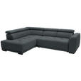 ECKSOFA in Chenille Grau  205/284 cm  - Schwarz/Grau, Design, Kunststoff/Textil (205/284cm) - Xora