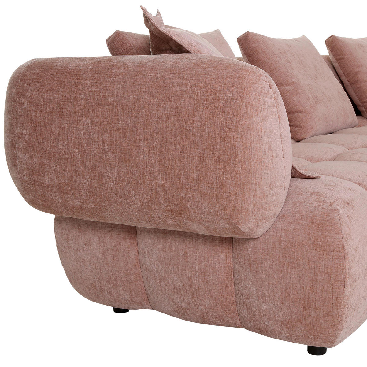 ECKSOFA in Flachgewebe Altrosa  - Schwarz/Altrosa, Konventionell, Kunststoff/Textil (289/250cm) - Carryhome