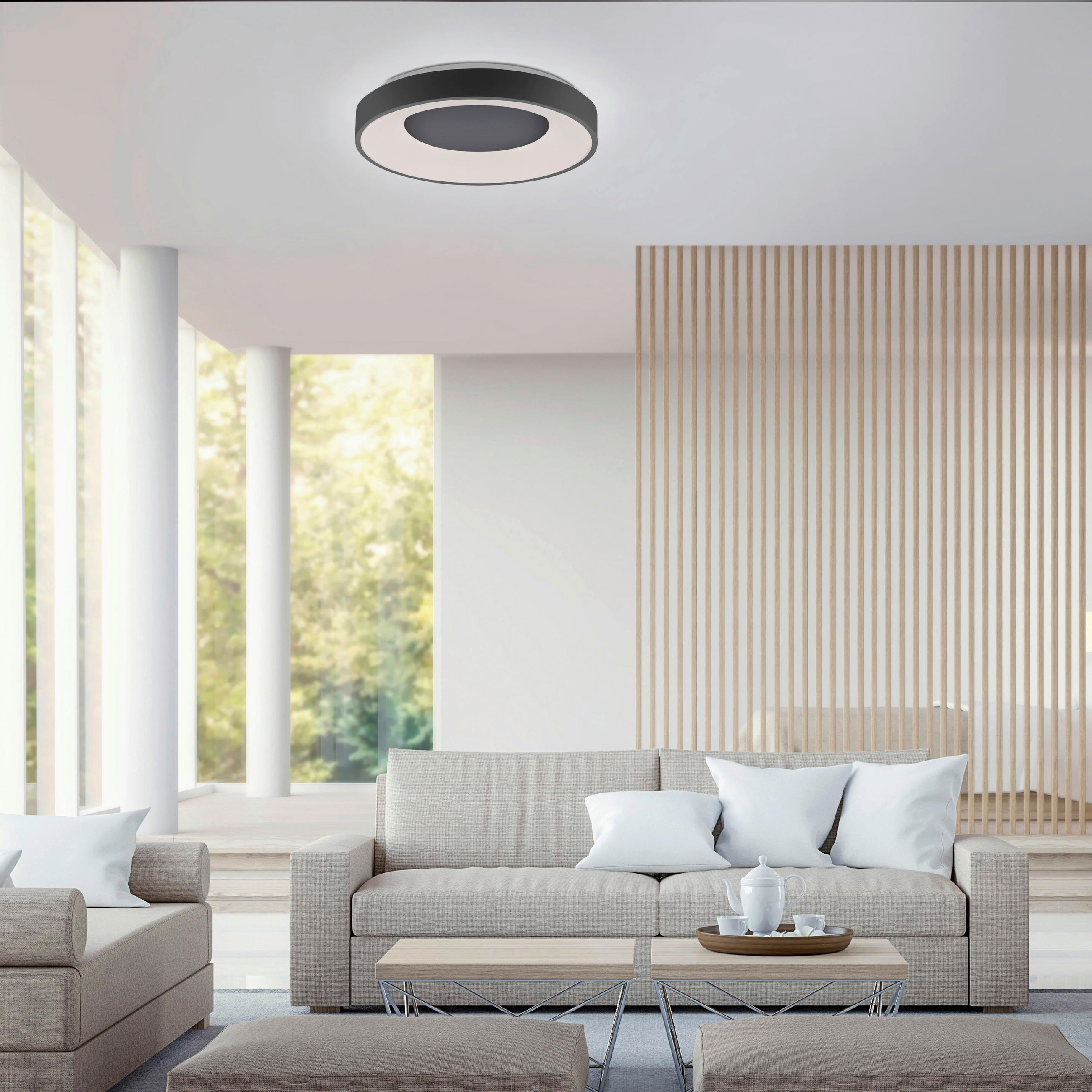 LED-DECKENLEUCHTE 48/7,8 cm   - Anthrazit, Basics, Kunststoff/Metall (48/7,8cm)