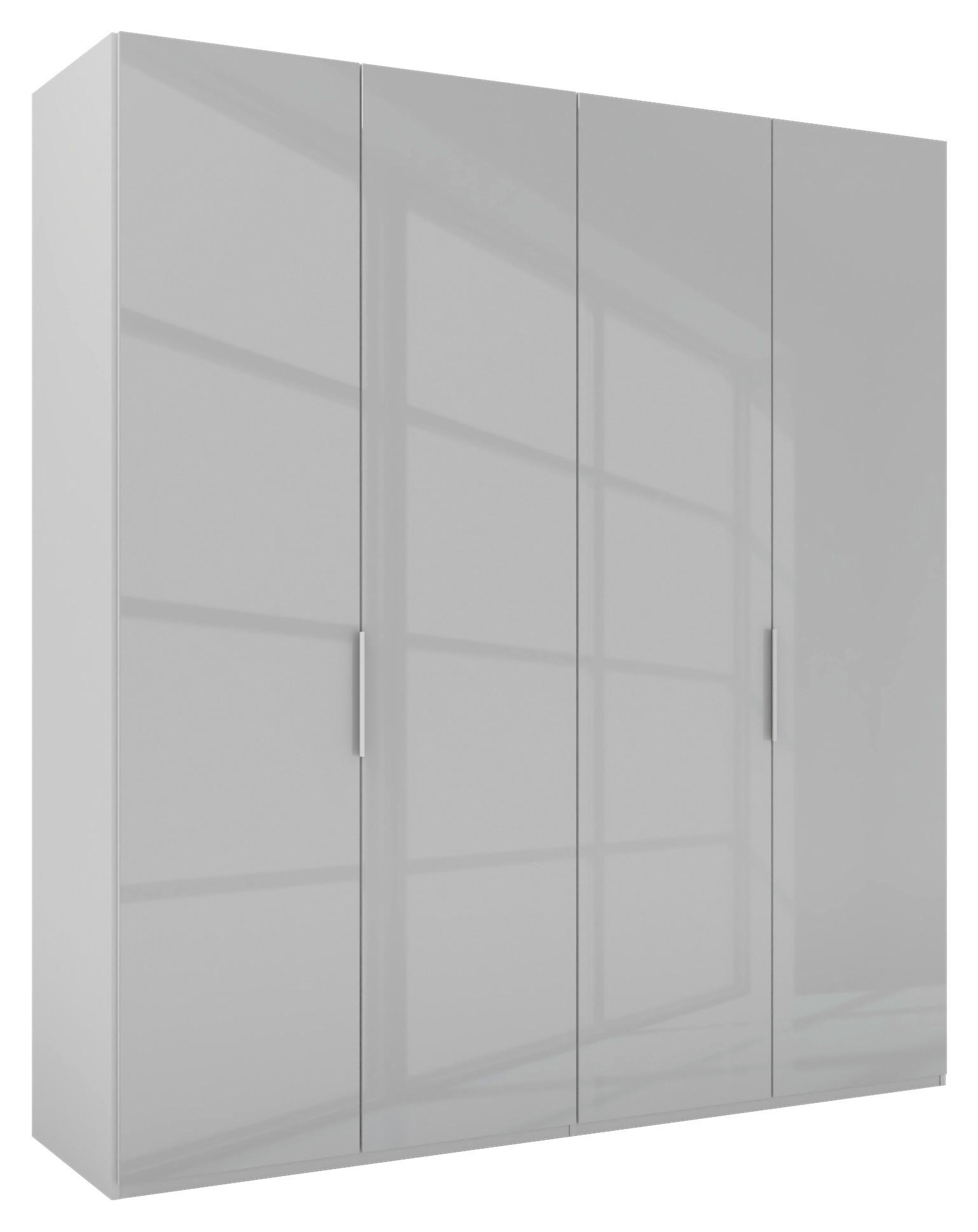 DREHTÜRENSCHRANK 200/223/62 cm 4-türig  - Alufarben/Grau, KONVENTIONELL, Glas/Holzwerkstoff (200/223/62cm) - Visionight