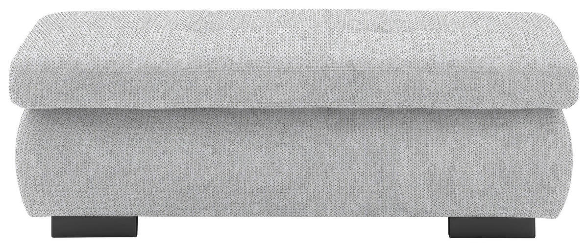HOCKER in Textil Ecru  - Ecru/Schwarz, Design, Textil/Metall (138/44/67cm) - Beldomo Style