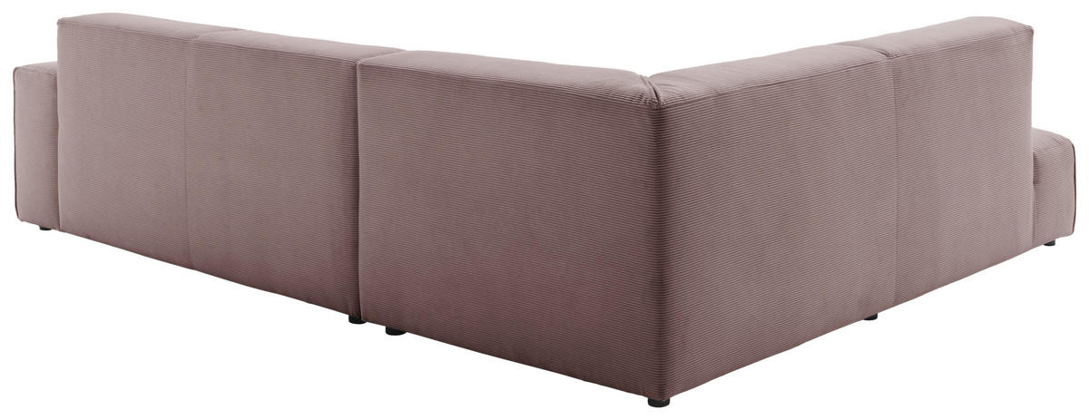 ECKSOFA in Cord Altrosa  - Schwarz/Altrosa, Design, Kunststoff/Textil (210/270cm) - Pure Home Lifestyle