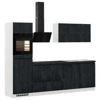 KÜCHENLEERBLOCK 280 cm   in Eiche dunkel  - Eiche dunkel/Hellgrau, Design, Holzwerkstoff (280cm) - Impuls