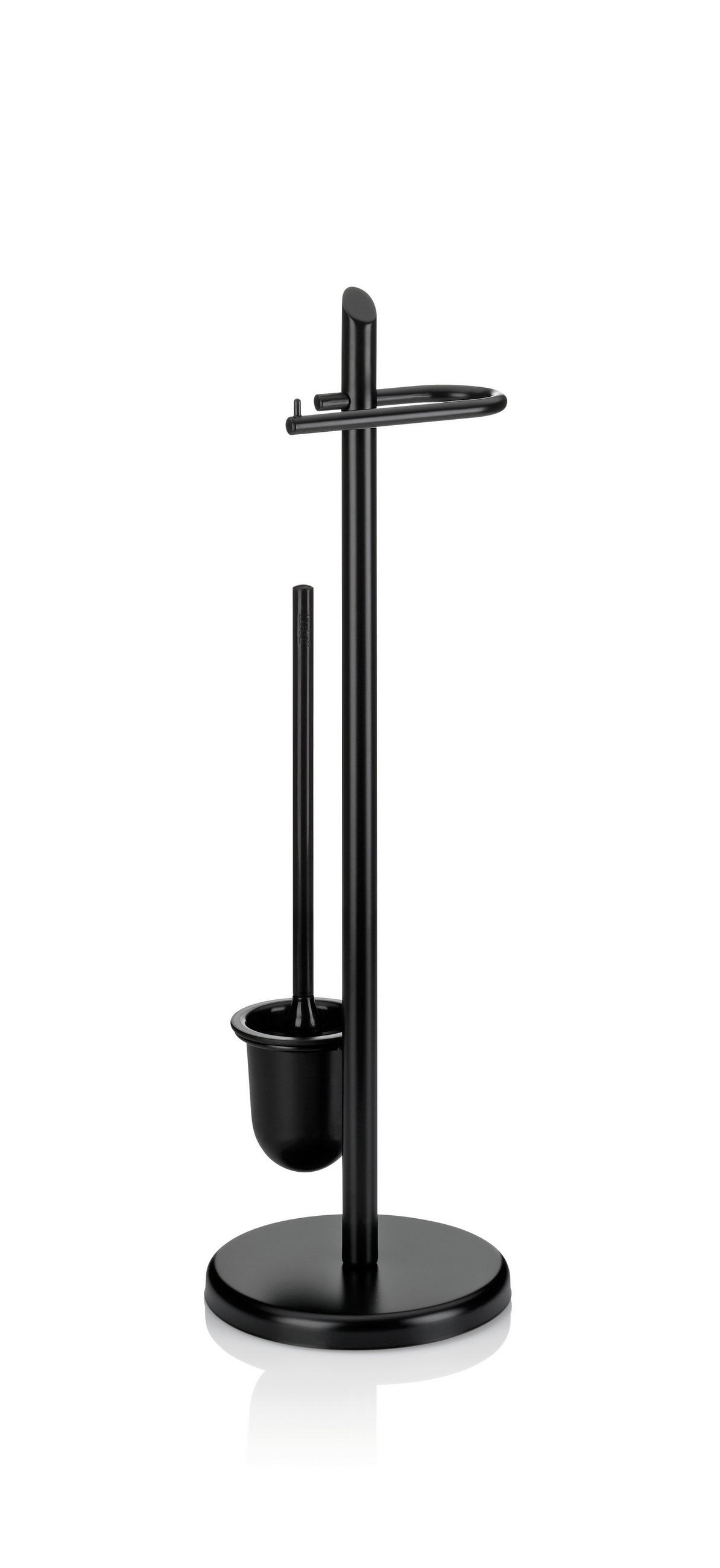 WC-BÜRSTENGARNITUR in Metall  Kunststoff   - Schwarz, KONVENTIONELL, Kunststoff/Metall (22/73cm) - Kela