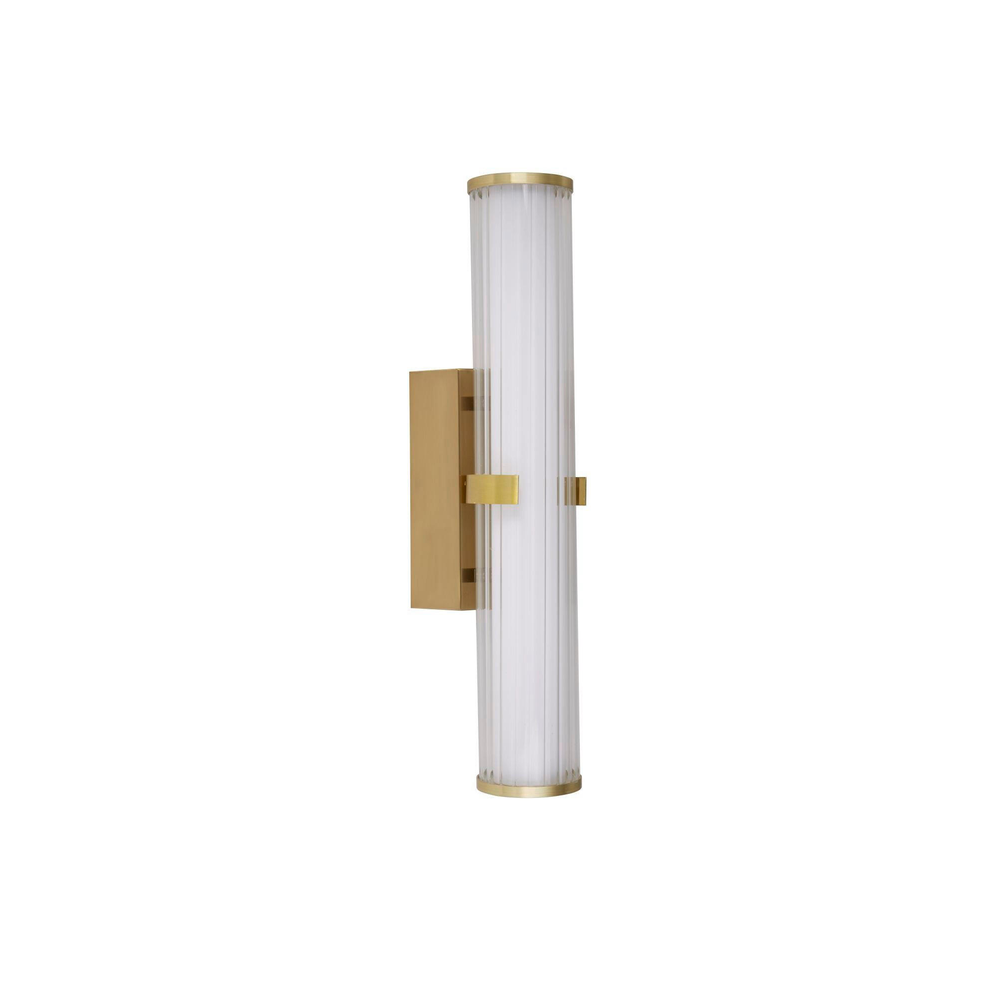 VÄGGLAMPA FÖR BADRUM Clamp 43/8,5/5 cm   - klar/vit, Basics, metall/glas (43/8,5/5cm)