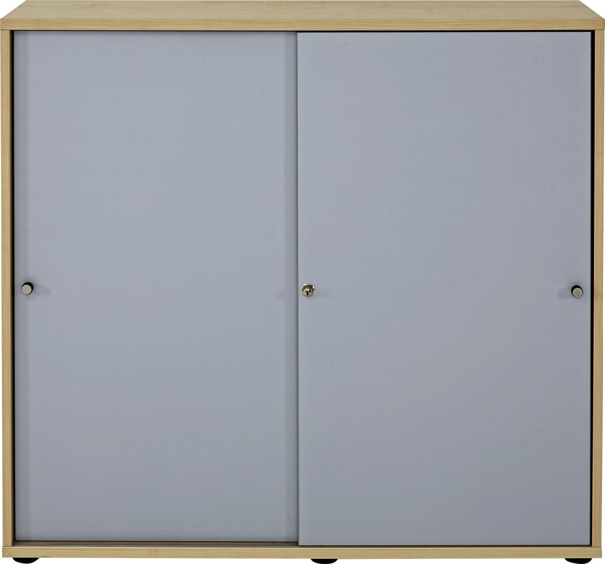 AKTENSCHRANK 120/110/40 cm  - Silberfarben/Ahornfarben, KONVENTIONELL, Holzwerkstoff (120/110/40cm) - Venda