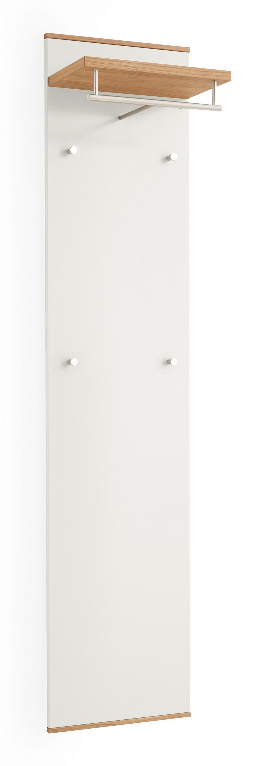 XXXLutz Garderobenpaneel Weiß, Eiche 42x183x27 cm