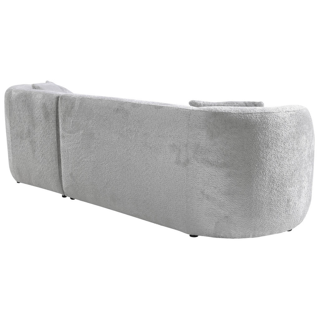 Thumbnail - Mid.you Ecksofa, Hellgrau, Textil, 3-Sitzer, Ottomane rechts, L-Form, 264x143 cm, Made in EU, Wohnzimmer, Sofas & Couche...