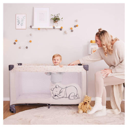 REISEBETT Dream N Play Go Disney Grau, Beige  - Beige/Grau, Basics, Kunststoff/Textil (65/106.5/125cm) - Hauck