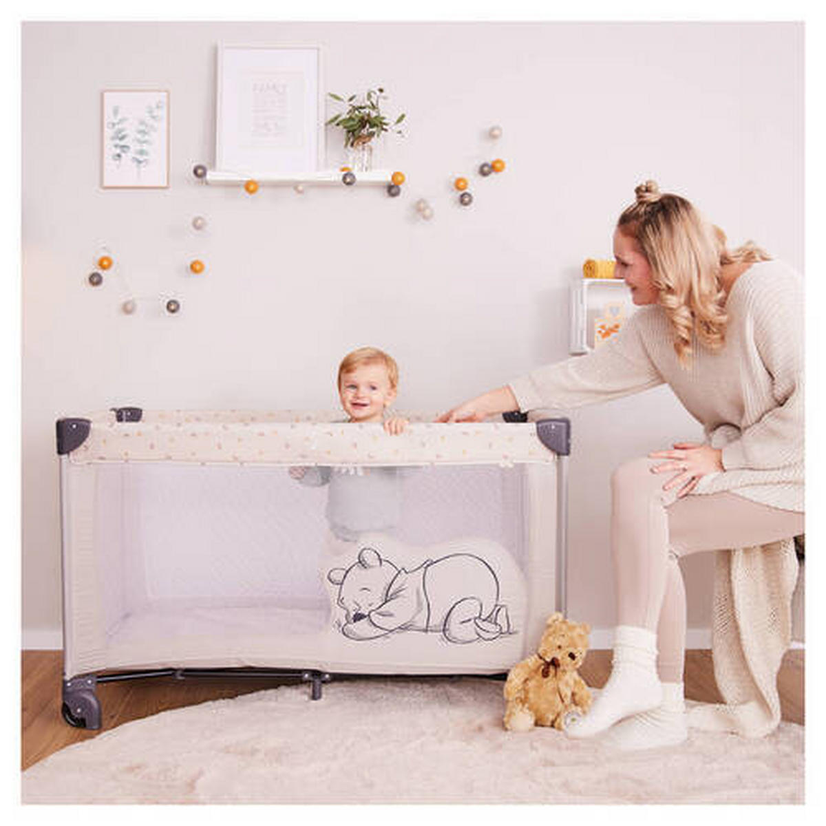 REISEBETT Dream N Play Go Disney   - Beige/Grau, Basics, Kunststoff/Textil (65/106.5/125cm) - Hauck