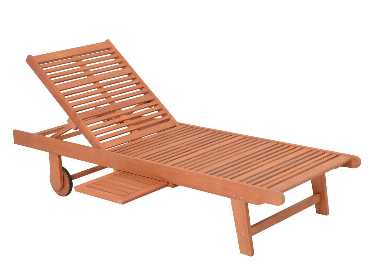 SONNENLIEGE 64/89/83 cm Eukalyptusholz  - Beige/Braun, Basics, Holz/Textil (64/89/83cm) - Gardenson