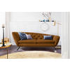CHESTERFIELD-SOFA in Mikrofaser Gelb, Orange  - Gelb/Schwarz, Design, Textil/Metall (223/84/90cm) - Pure Home Lifestyle