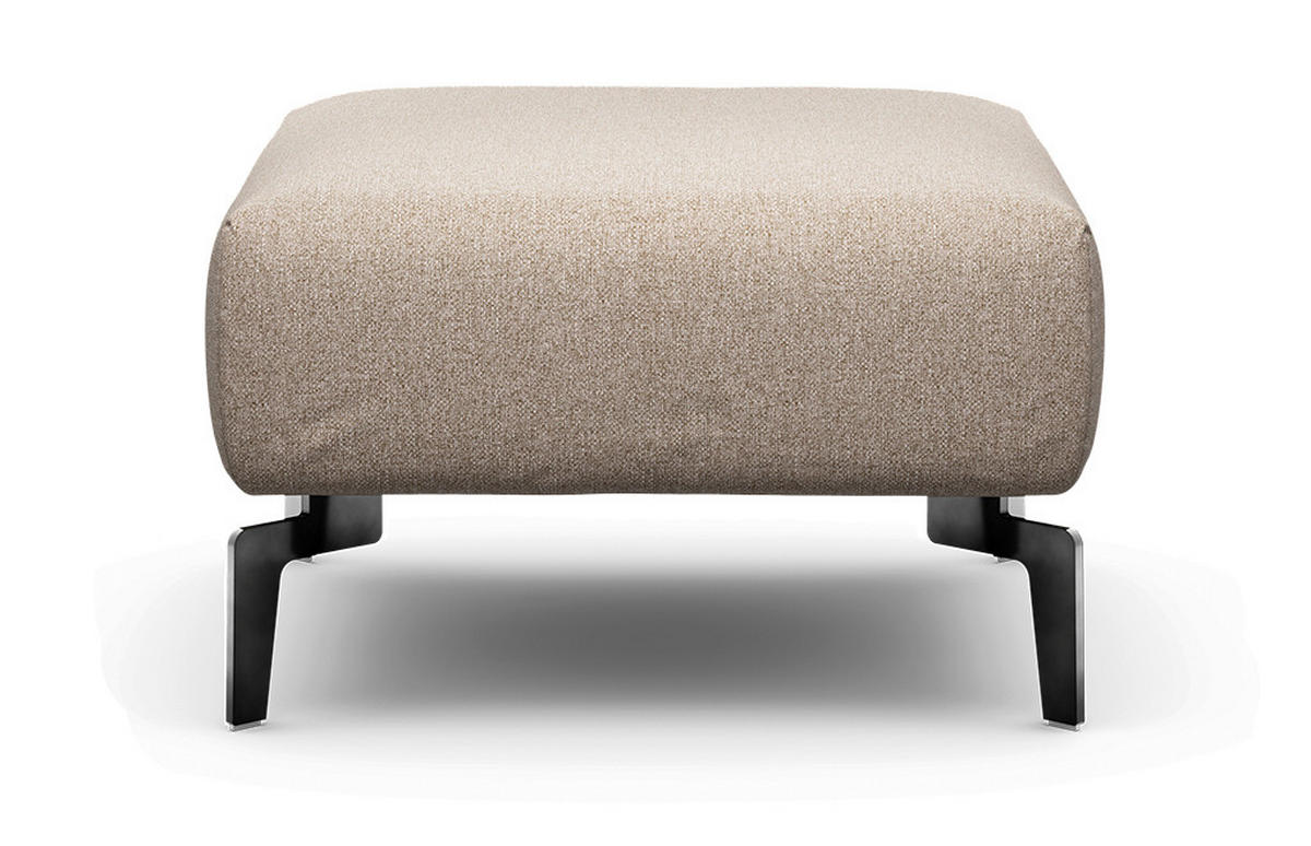 HOCKER in Textil Sandfarben  - Sandfarben/Schwarz, Design, Textil/Metall (70/70/46cm) - SENSOO