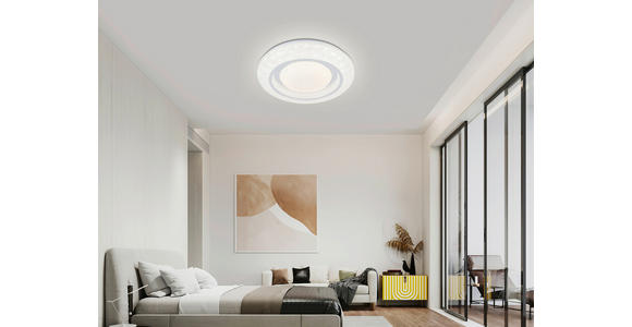 LED-DECKENLEUCHTE 38/7 cm - Chromfarben/Weiß, Trend, Kunststoff/Metall (38/7cm) - Novel
