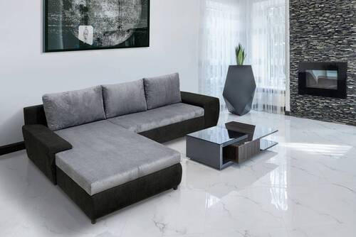 SJEDEĆA GARNITURA tekstil  siva, crna   - siva/crna, Moderno, tekstil (290/200/80cm) - Ti'me
