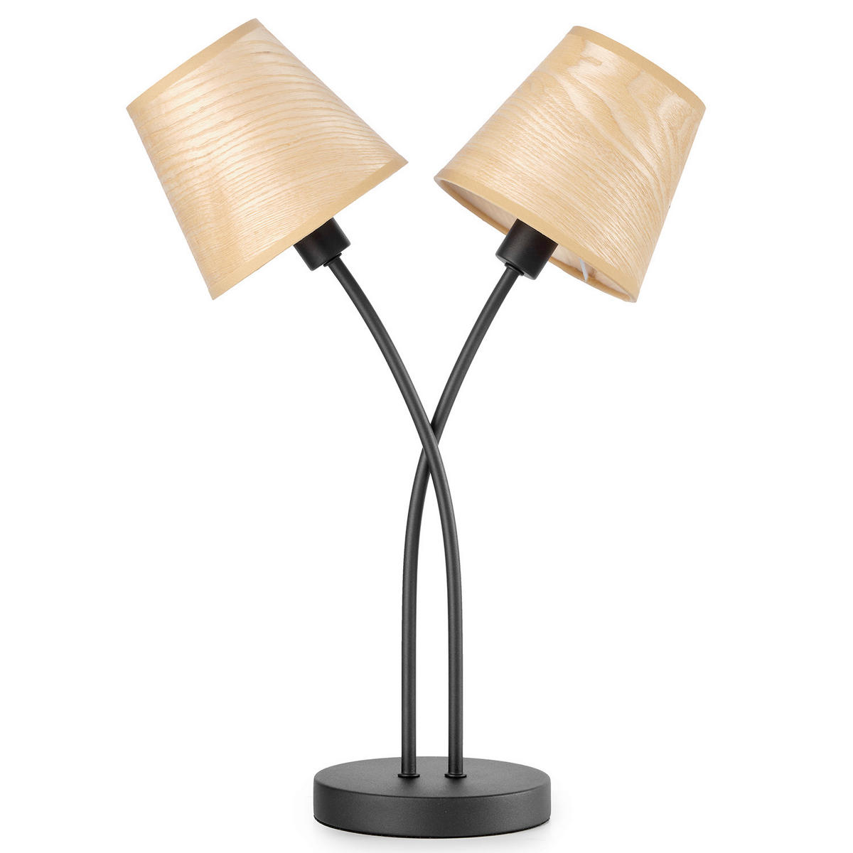 TISCHLEUCHTE 36/15/50 cm   - Eichefarben/Schwarz, KONVENTIONELL, Textil/Metall (36/15/50cm)