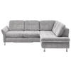 ECKSOFA in Webstoff Hellgrau  - Chromfarben/Hellgrau, Konventionell, Textil/Metall (242/210cm) - Beldomo Style