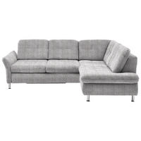 ECKSOFA in Webstoff Hellgrau  - Chromfarben/Hellgrau, Konventionell, Textil/Metall (242/210cm) - Beldomo Style