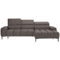 ECKSOFA in Webstoff Greige  - Greige/Schwarz, Design, Textil/Metall (270/177cm) - Welnova