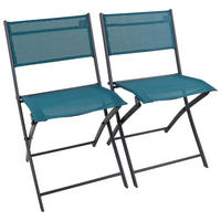 GARTENSTUHL-SET - Türkis/Schwarz, Modern, Textil/Metall (45/79/46cm) - Ambia Garden