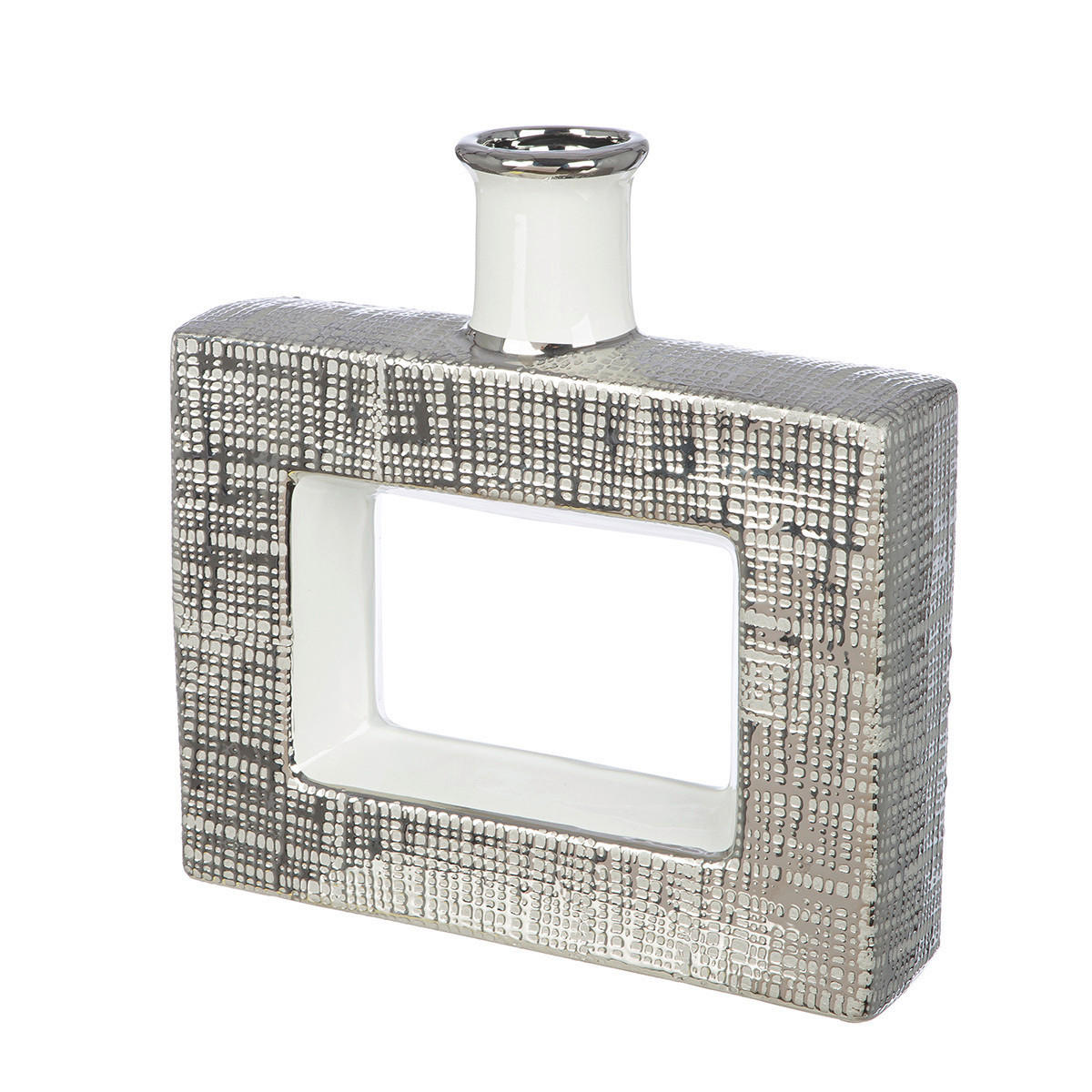 VASE  - Silberfarben, Basics, Keramik (6/24/24,5cm)