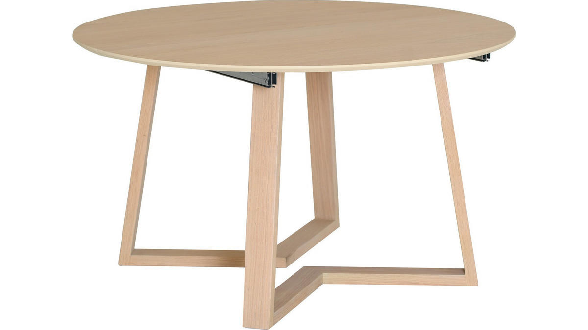 MATBORD i trä, metall 130-230/130-230/75 cm   - ek Bianco, Design, metall/trä (130-230/130-230/75cm) - Best Price