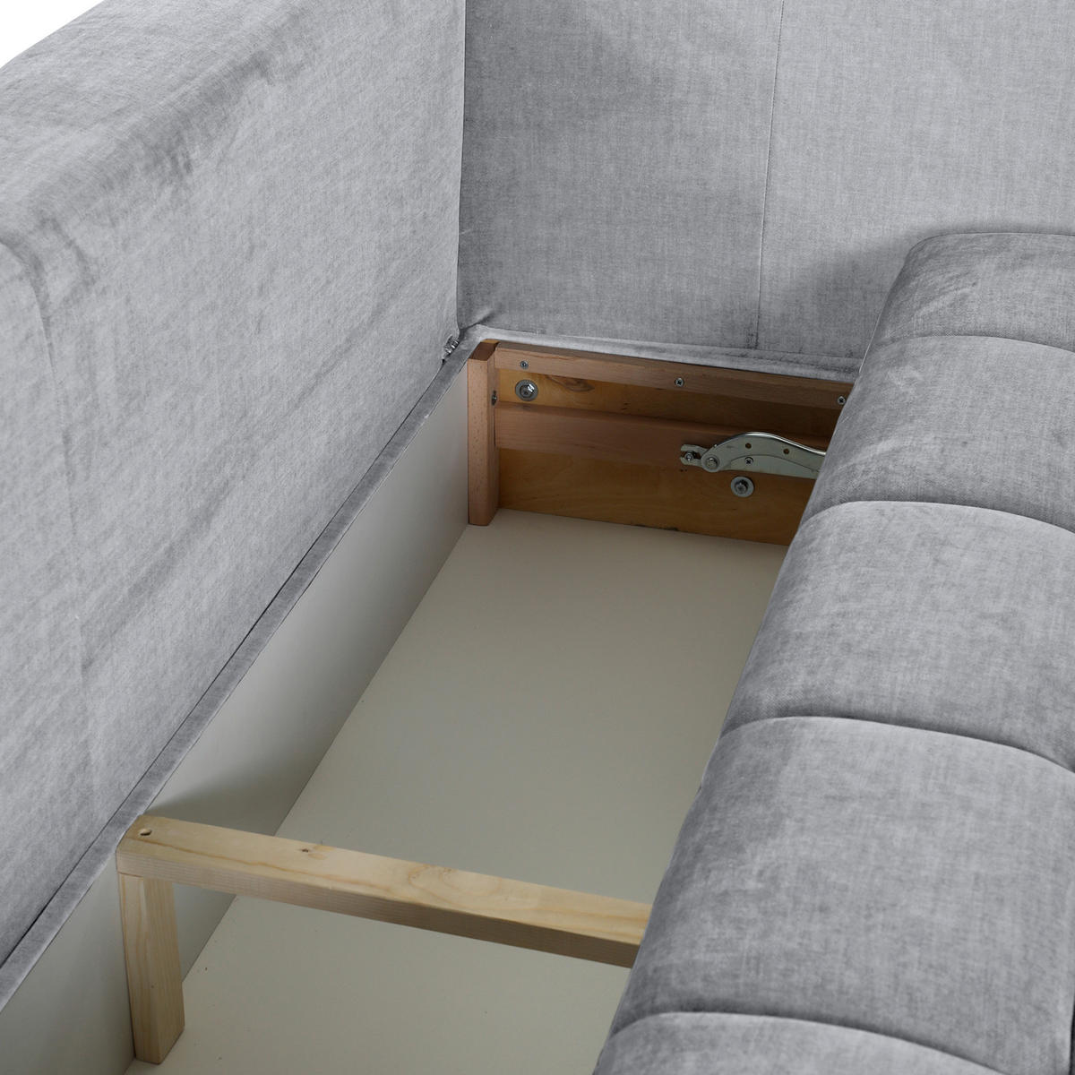 SCHLAFSOFA  mit Liegefunktion, Schlafen auf Sitzhöhe, Rücken echt Flachgewebe Hellgrau  - Hellgrau/Schwarz, KONVENTIONELL, Kunststoff/Textil (250/70/118cm) - Carryhome