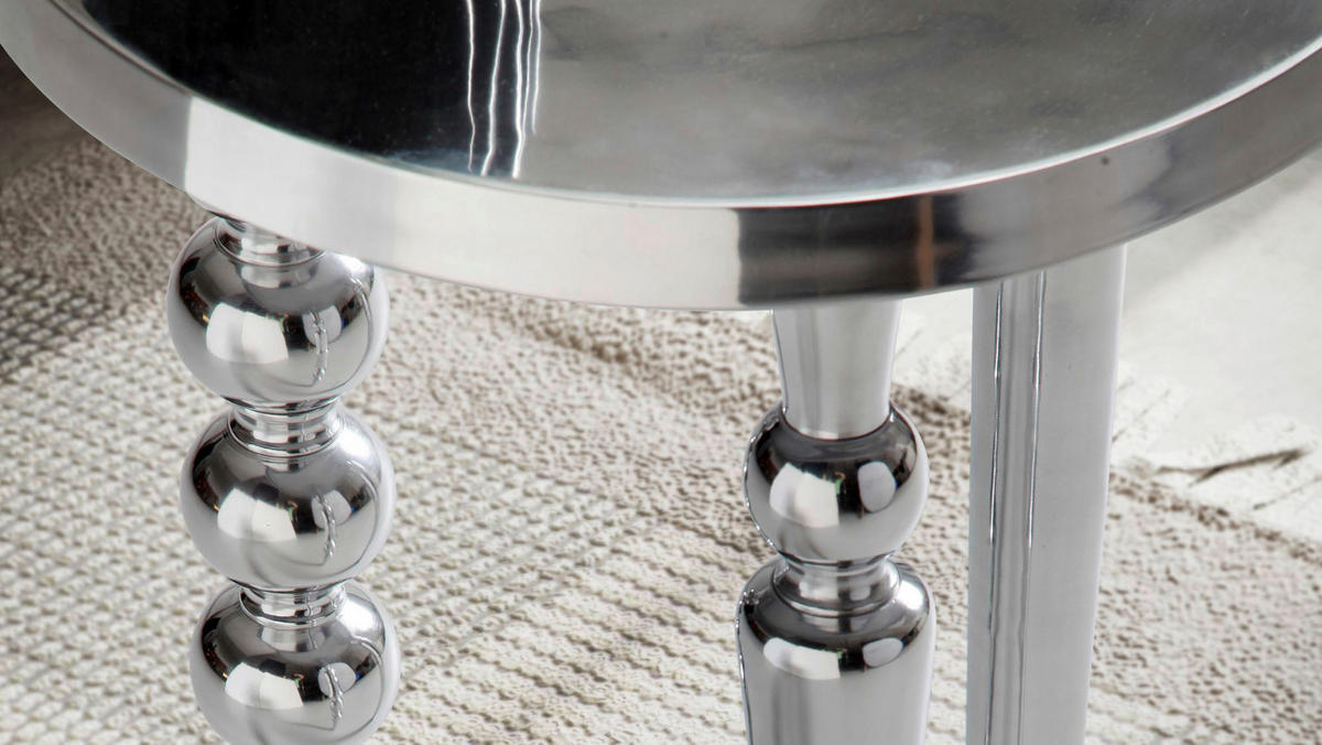 KISASZTAL fém  44/63 cm  - ezüst, Design, fém (44/63cm) - MID.YOU