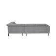 ECKSOFA in Webstoff Silberfarben  280/205 cm  - Silberfarben/Schwarz, Design, Textil/Metall (280/205cm) - Xora
