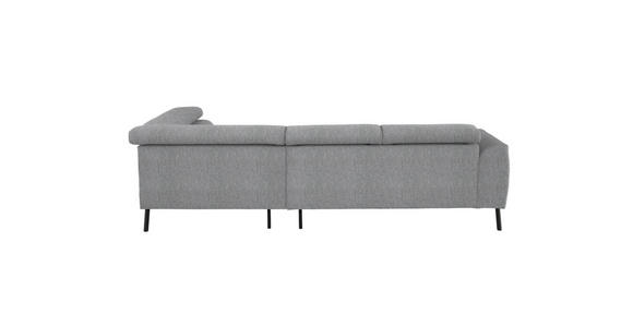 ECKSOFA in Webstoff Silberfarben 280/205 cm - Silberfarben/Schwarz, Design, Textil/Metall (280/205cm) - Xora