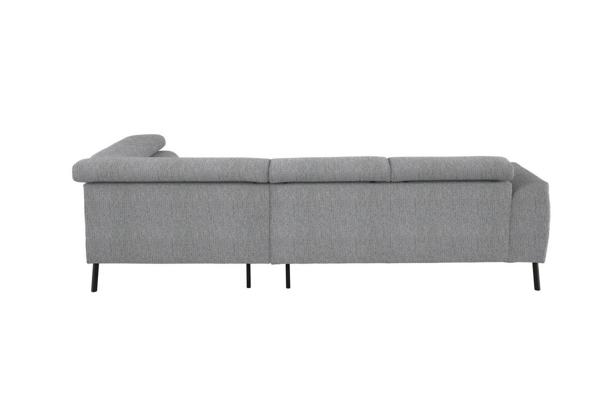 ECKSOFA in Webstoff Silberfarben  - Silberfarben/Schwarz, Design, Textil/Metall (280/205cm) - MID.YOU