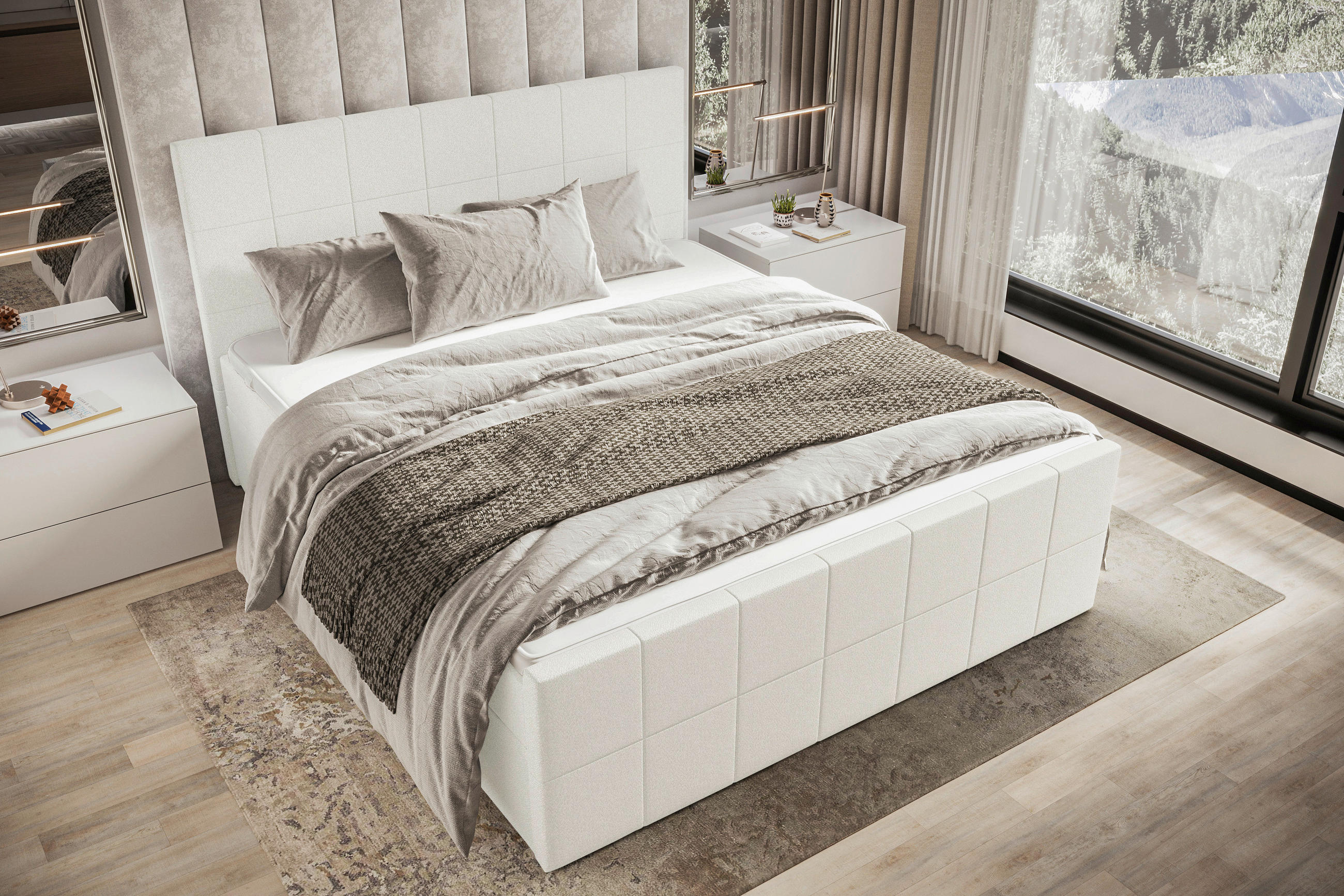 BOXBETT 160/200 cm  in Creme  - Creme, KONVENTIONELL, Kunststoff/Textil (160/200cm) - Boxxx
