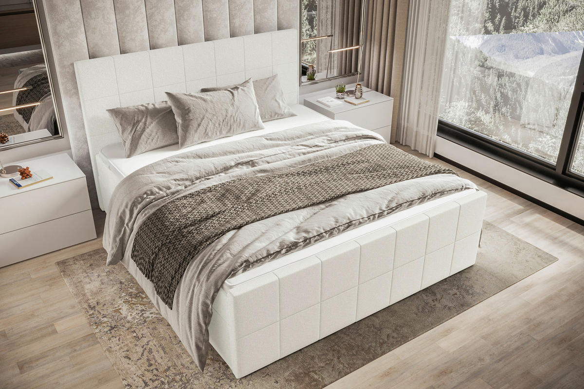 BOXBETT 160/200 cm  in Creme  - Creme, KONVENTIONELL, Kunststoff/Textil (160/200cm) - Boxxx