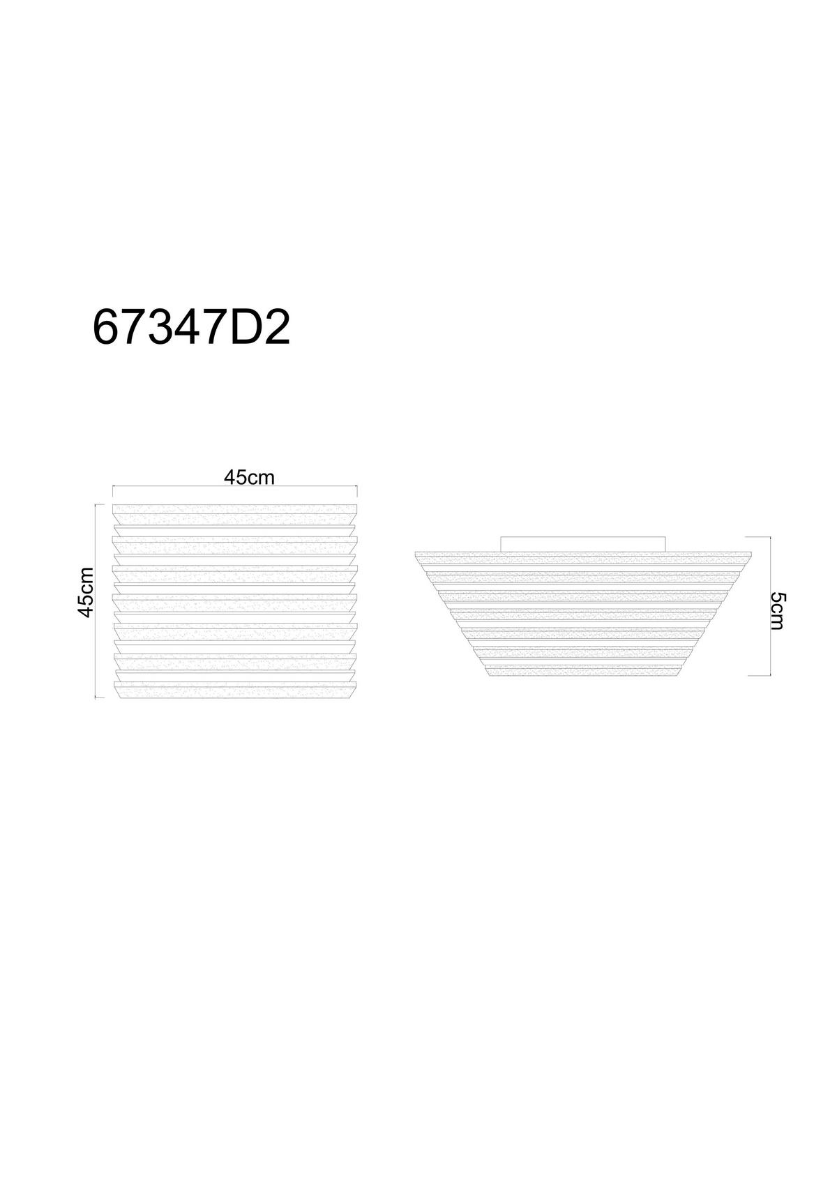 LED-DECKENLEUCHTE HAYDEN 45/45/5 cm   - Dunkelbraun/Schwarz, Natur, Holzwerkstoff/Kunststoff (45/45/5cm) - Globo